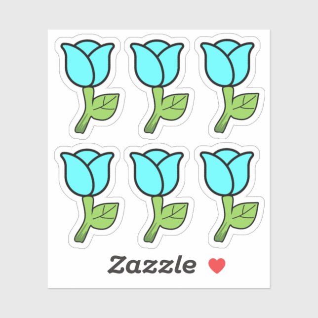 Stickers Rose bleu (Feuille)