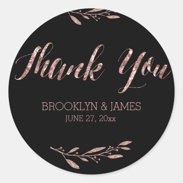 Stickers rose Gold Foil Favoriser Stickers Round F (Devant)