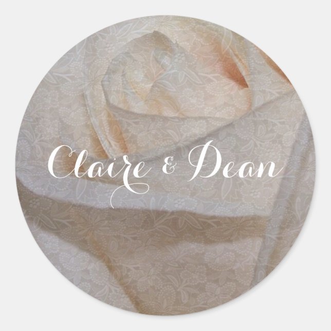 Stickers Rose Mariage à la crème élégante (Devant)