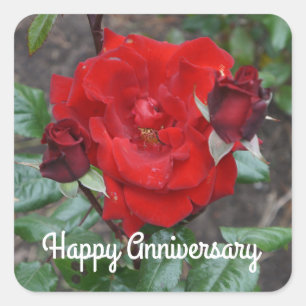 Stickers Rose no 1 du bouquet Crimson, joyeux anni