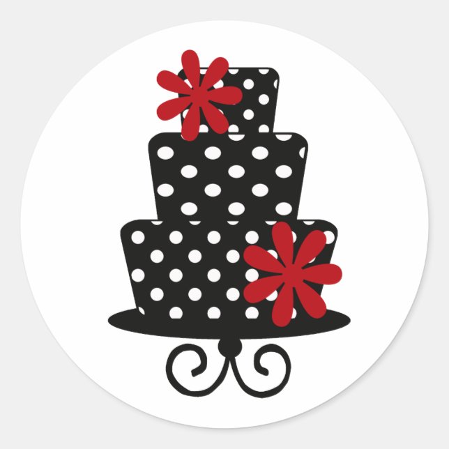 Stickers rouge et noir classique (Devant)