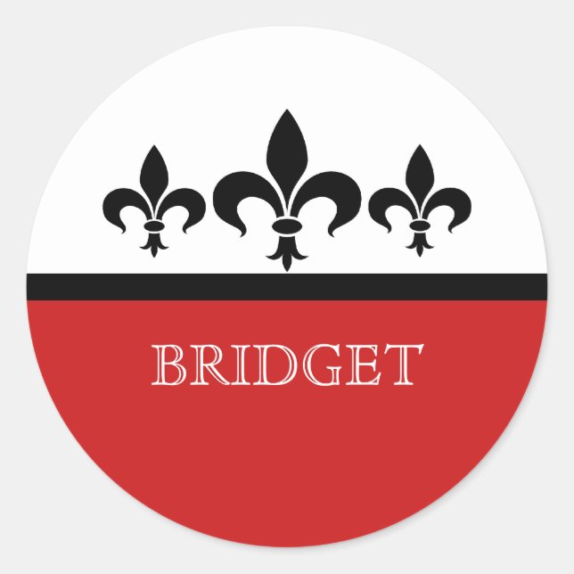 Stickers Rouge Swanky Fleur De Lis (Devant)