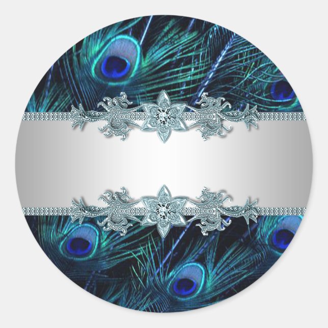 Stickers Royal Blue Peacock élégant (Devant)
