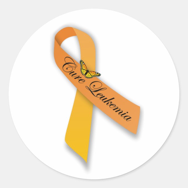 Stickers Ruban Orange Leukemia Cure (Devant)