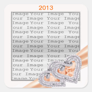 Stickers ruban Tangerine Coeurs Personnalisés