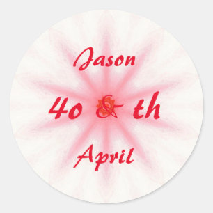 Stickers Ruby Red 40th Mariage Anniversaire