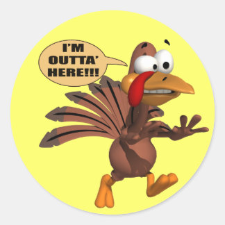 Stickers - Running For Cover Turkey