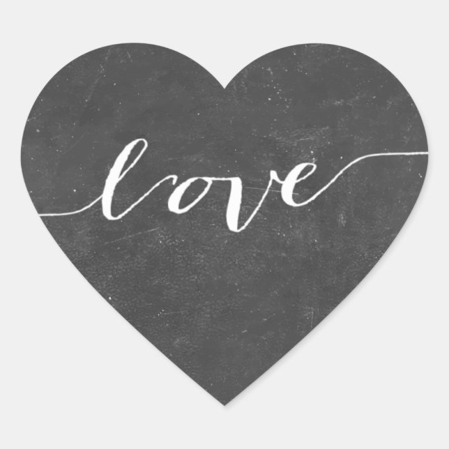 Stickers Rustique Chalkboard Coeur Mariage Faveur  (Devant)