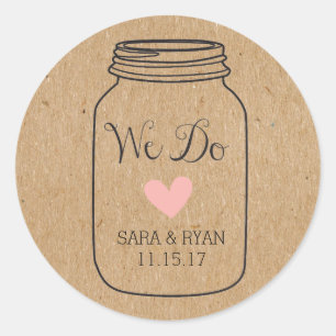 Stickers Rustique "We Do" avec Mason Jar