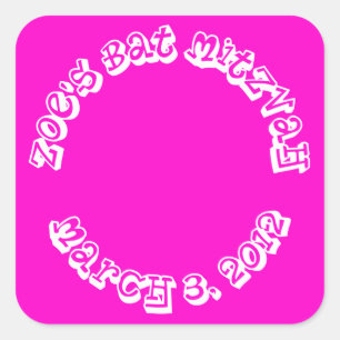 Stickers sac cadeau Bat mitzvah fête d'anniversair