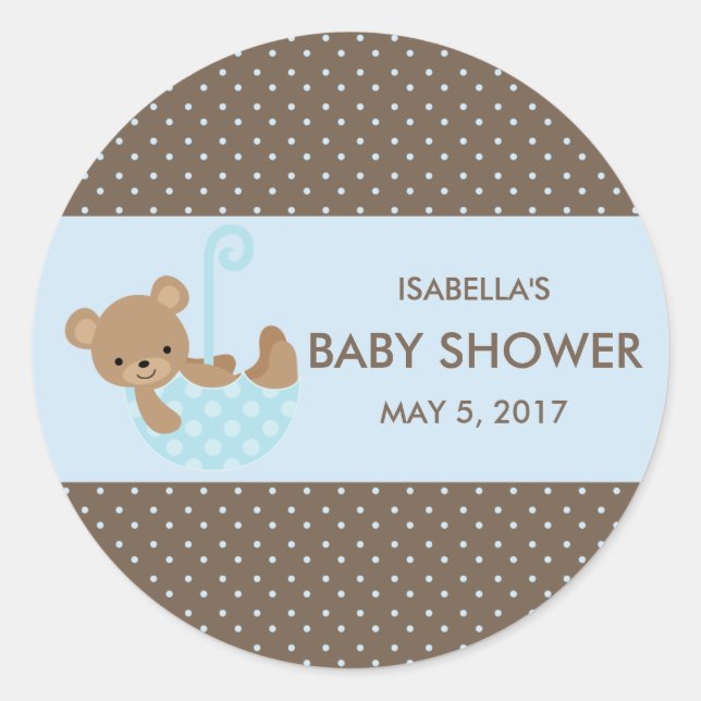 Stickers Sac Teddy In Umbrella (Bleu) Favoriser (Devant)