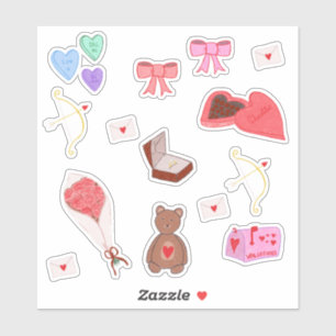 Stickers Saint-Valentin à la main