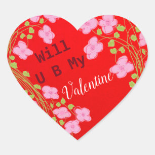Stickers Saint Valentin Coeur Rouge amusant