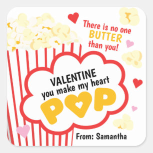 Stickers Saint Valentin Popcorn pour enfants