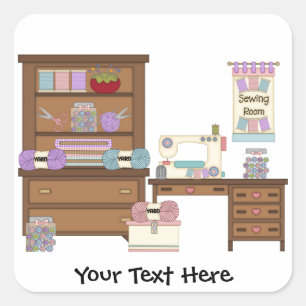 Stickers Salle de couture 2 (personnalisables)