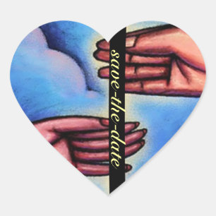 STICKERS Save-The-Date Hands in Hearts SD Heart