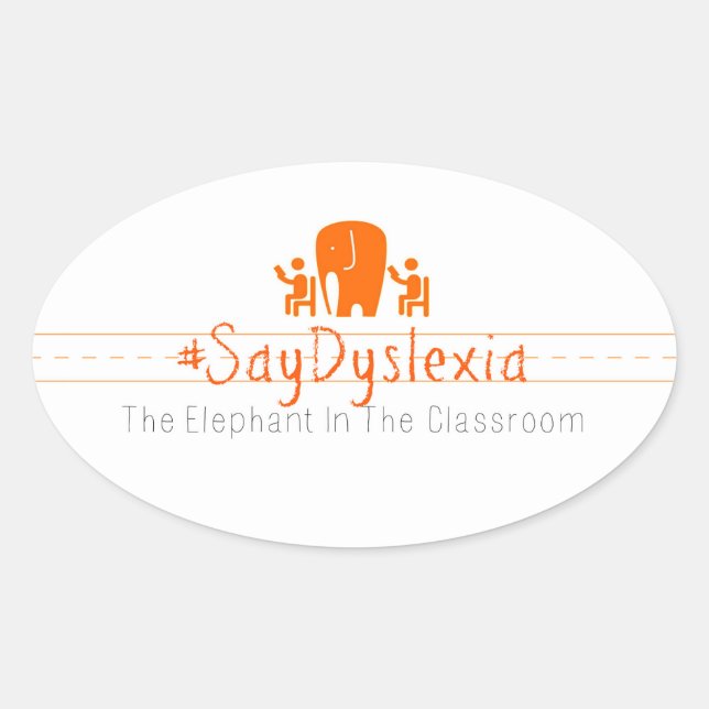 Stickers #SayDyslexia ovale, feuille de 4 (Devant)