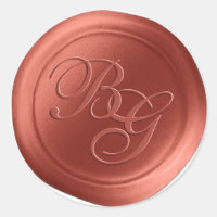 Stickers Sceau de cire Monogramme en cuivre Terra