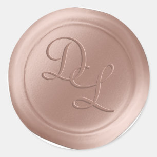 Stickers Sceau de cire Monogramme rose Dogwood 2 l