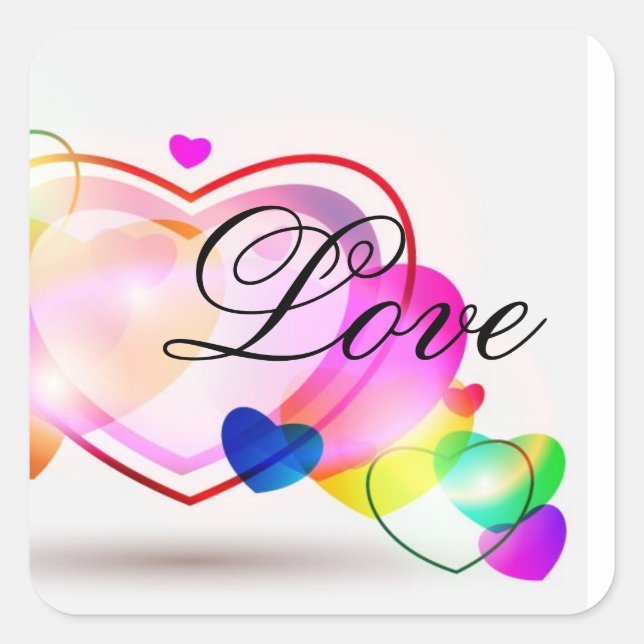 Stickers Sceau d'enveloppes d'amour et de coeur (Devant)