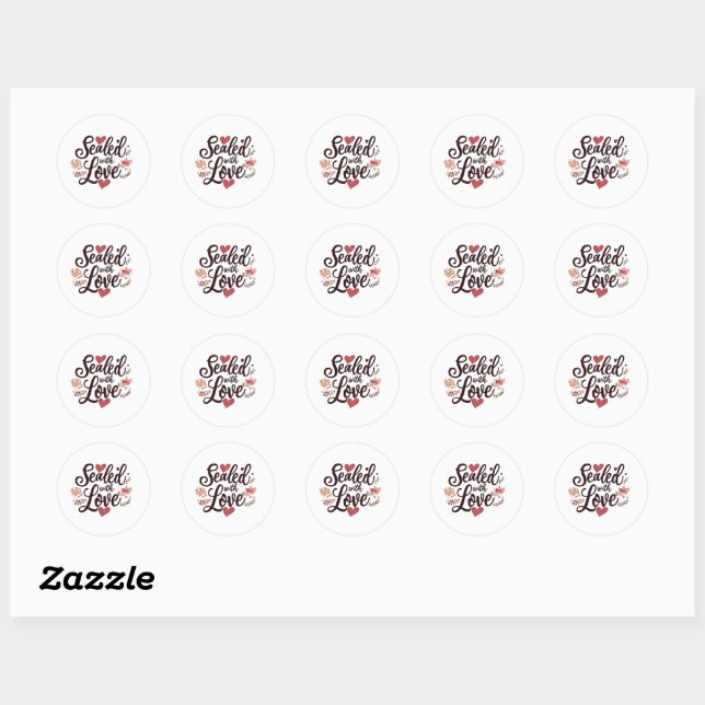 Stickers-Scellé avec Étiquette d'amour (Feuille)