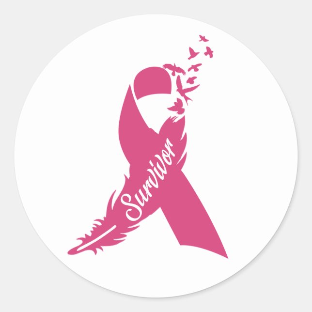 Stickers Sensibilisation au ruban rose du cancer d (Devant)