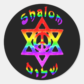Stickers Shalom Arc-en-ciel