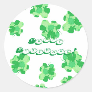 Stickers Shamrock d'anniversaire vert et heureux