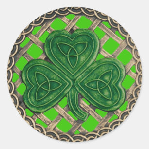 Stickers shamrock Et Céltic Knots Vert