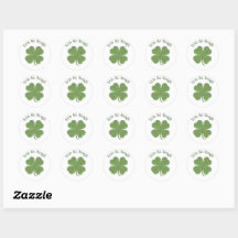 Stickers Shamrocks "Erin Go Bragh" ronds