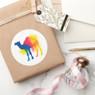 Stickers Silhouette Camel Peinture Spray Coloré