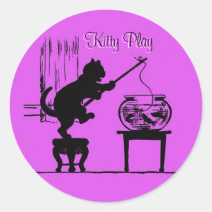 Stickers Silhouette Chat Rose Kitty