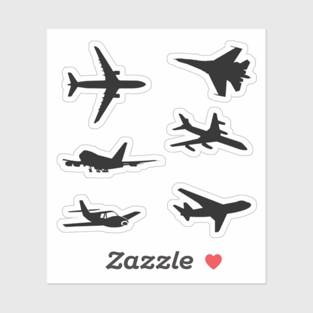 Stickers Silhouette de l'avion (Feuille)