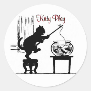 Stickers Silhouette Kitty Play Cat