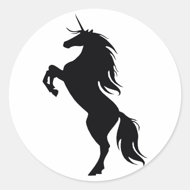 Stickers Silhouette Unicorne Noire (Devant)