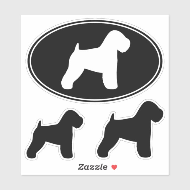Stickers Silhouettes de Terrier à revêtement doux (Feuille)