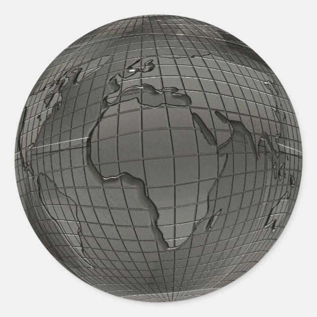 Stickers Silver World Globe (Devant)