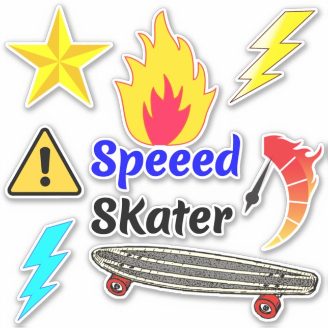 Stickers Skateboard de vitesse de feu (Skate Desig (Devant)