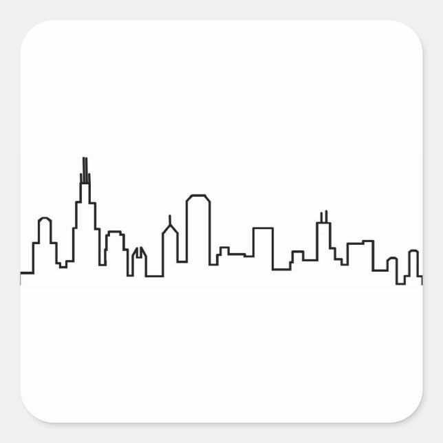 Stickers Skyline de Chicago (Devant)