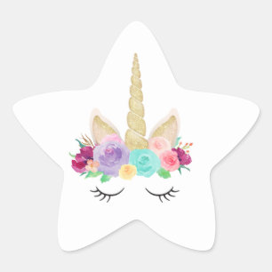 Stickers Sleepy Unicorn Birthday Baby shower Star