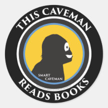 Stickers Smart Caveman : Ce Caveman Lit Des Livres