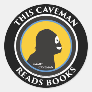 Stickers Smart Caveman : Ce Caveman Lit Des Livres