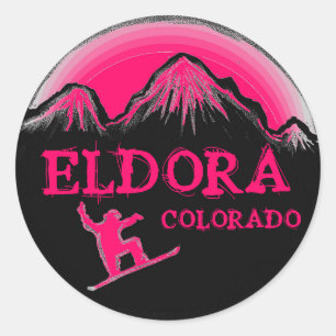 stickers snowboarders rose Eldora Colorado
