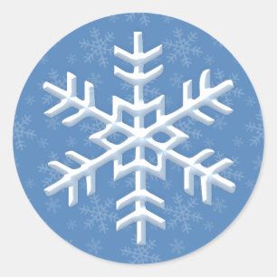 Stickers Snowflake Blue Winter Holiday