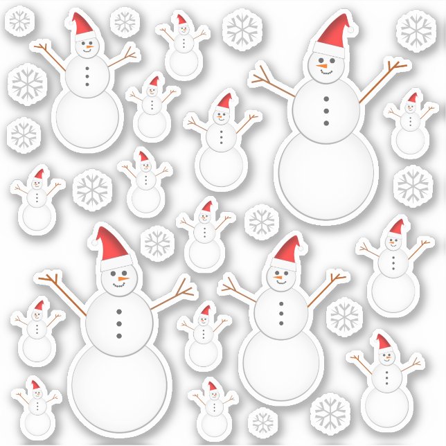 Stickers Snowman et Snowflake Them de Noël (Devant)