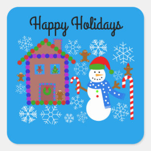 Stickers Snowman & House #2