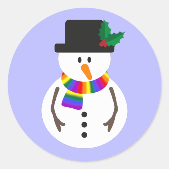 Stickers Snowman LGBT+ Pride (Devant)