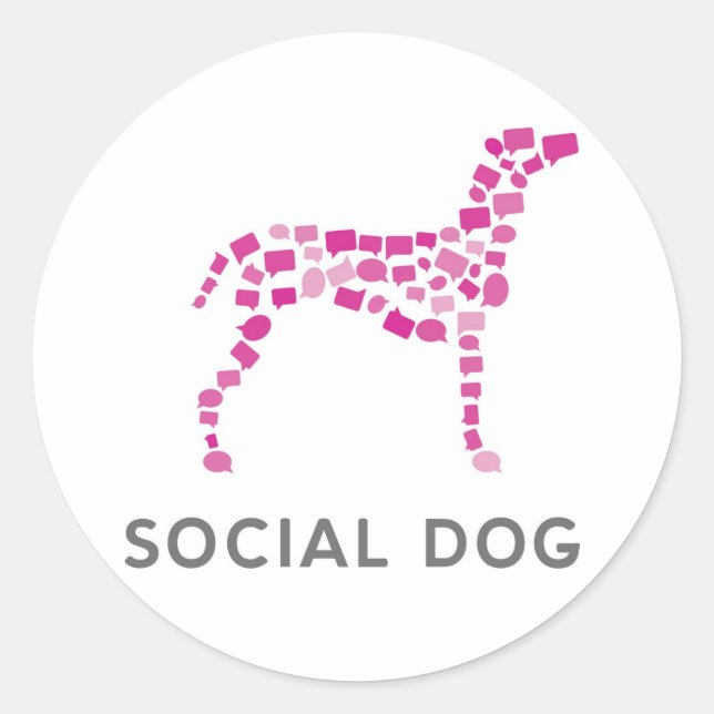 Stickers Social Chien Media 1,5 pouces (Devant)