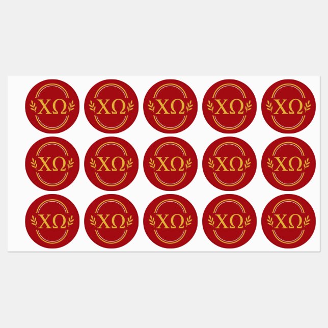 Stickers Sorority Chi Omega (Feuille)