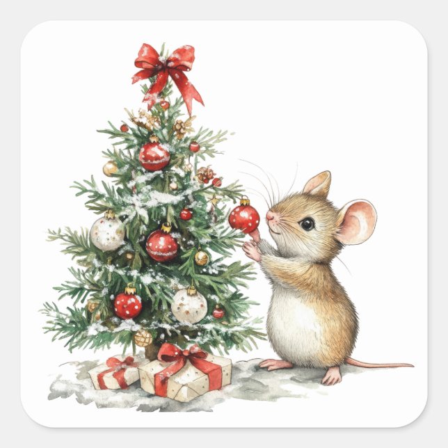 Stickers souris Noël (Devant)
